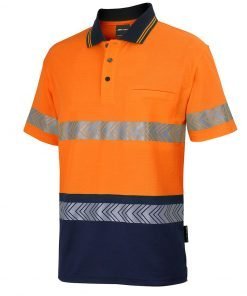Hi Vis (D+N) Cotton Back S/S Segmented Tape Polo 6HMSS