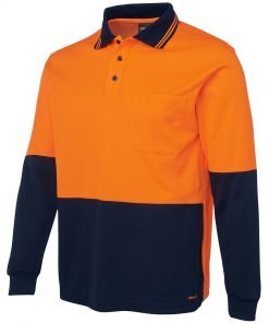 Hi Vis L/S Cotton Back Polo 6HPL