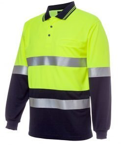 Hi Vis L/S (D+N) Cotton Back Polo 6HMCB