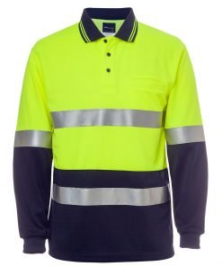 Alternative view of HI VIS L/S (D+N) COTTON BACK POLO | 6HMCB