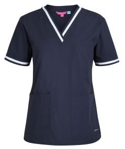 Alternative view of LADIES CONTRAST SCRUBS TOP | 4SCT1