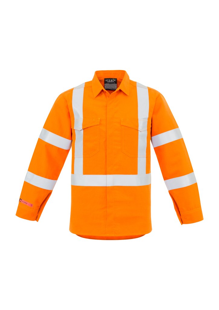 Mens Red Flame Hi Vis X Back Shirt | ZW137 - Image 2