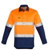 Syzmik Mens Closed Front Long Sleeve Shirt - Hoop Taped ZW550