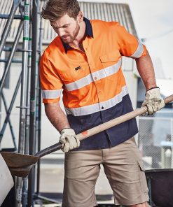 Syzmik Mens Rugged Cooling HI Vis Taped Short Sleeve Shirt ZW835