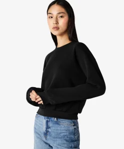 American Apparel® Boxy Cropped Women's Classic Crewneck Sweatshirt RF494 BLACK-5