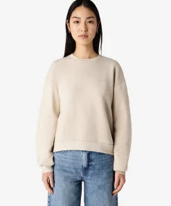 American Apparel® Boxy Cropped Women's Classic Crewneck Sweatshirt RF494 BONE