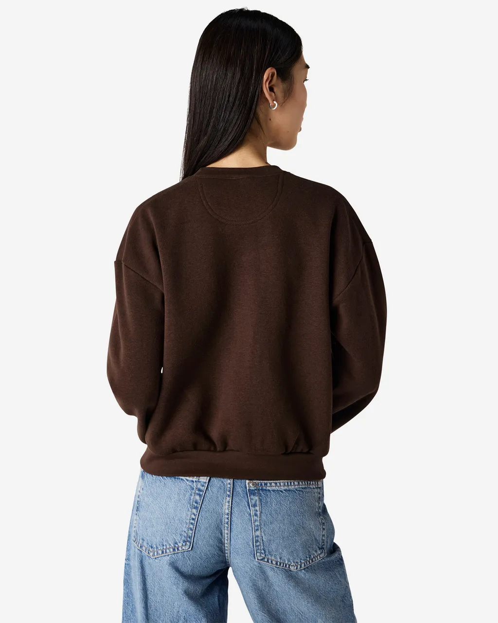 American Apparel® Boxy Cropped Women's Classic Crewneck Sweatshirt RF494 BROWN-3