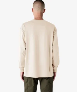 American Apparel® Super Heavyweight Oversized Long Sleeve T-Shirt With Pocket 9410 Bone-2