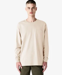 American Apparel® Super Heavyweight Oversized Long Sleeve T-Shirt With Pocket 9410 Bone