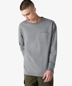 American Apparel® Super Heavyweight Oversized Long Sleeve T-Shirt With Pocket 9410 Gravel-2