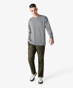 American Apparel® Super Heavyweight Oversized Long Sleeve T-Shirt With Pocket 9410 Gravel-4
