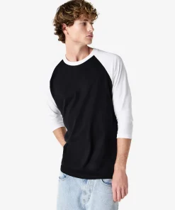 American Apparel® Unisex Classic Raglan T-Shirt 2003CVC Black-2