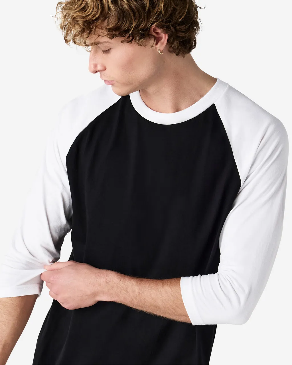 American Apparel® Unisex Classic Raglan T-Shirt 2003CVC Black-5