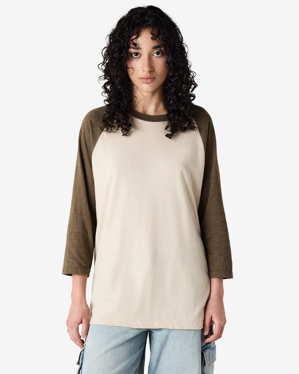American Apparel® Unisex Classic Raglan T-Shirt 2003CVC Heather Bone