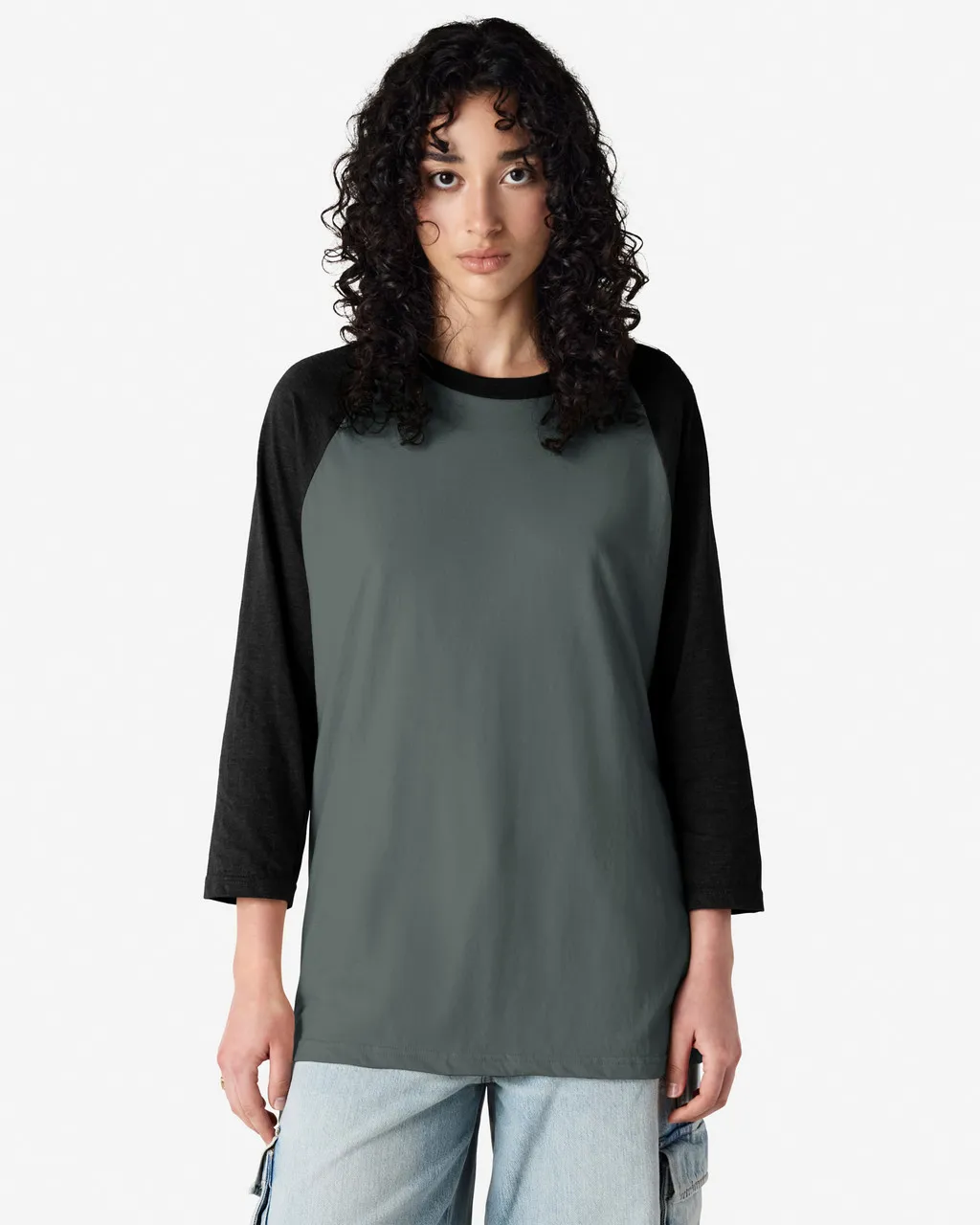 American Apparel® Unisex Classic Raglan T-Shirt 2003CVC Heather Charcoal