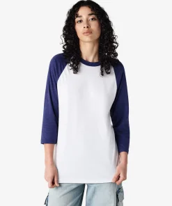 American Apparel® Unisex Classic Raglan T-Shirt 2003CVC Heather Indigo-6