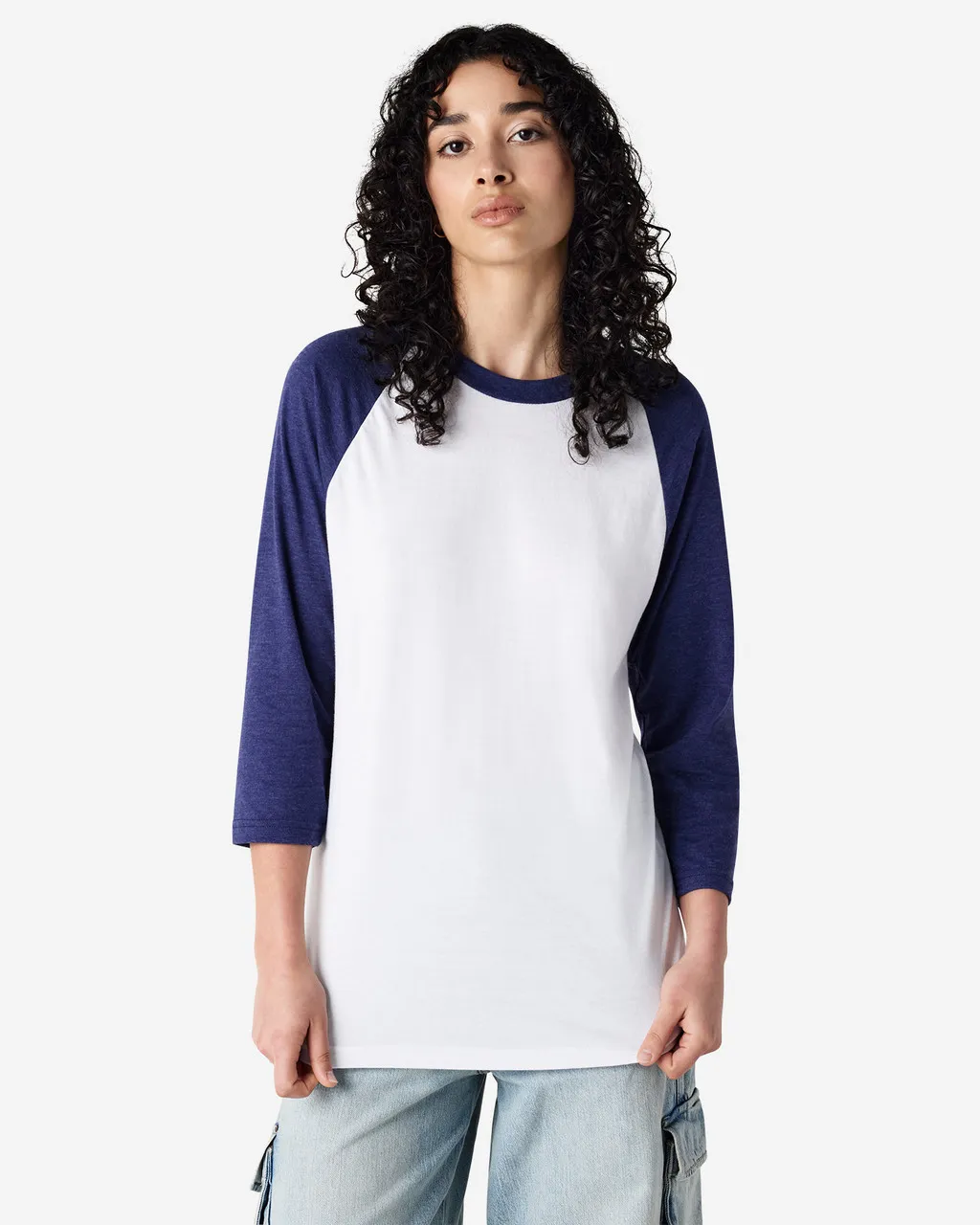 American Apparel® Unisex Classic Raglan T-Shirt 2003CVC Heather Indigo