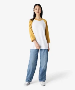 American Apparel® Unisex Classic Raglan T-Shirt 2003CVC Heather Mustard-3