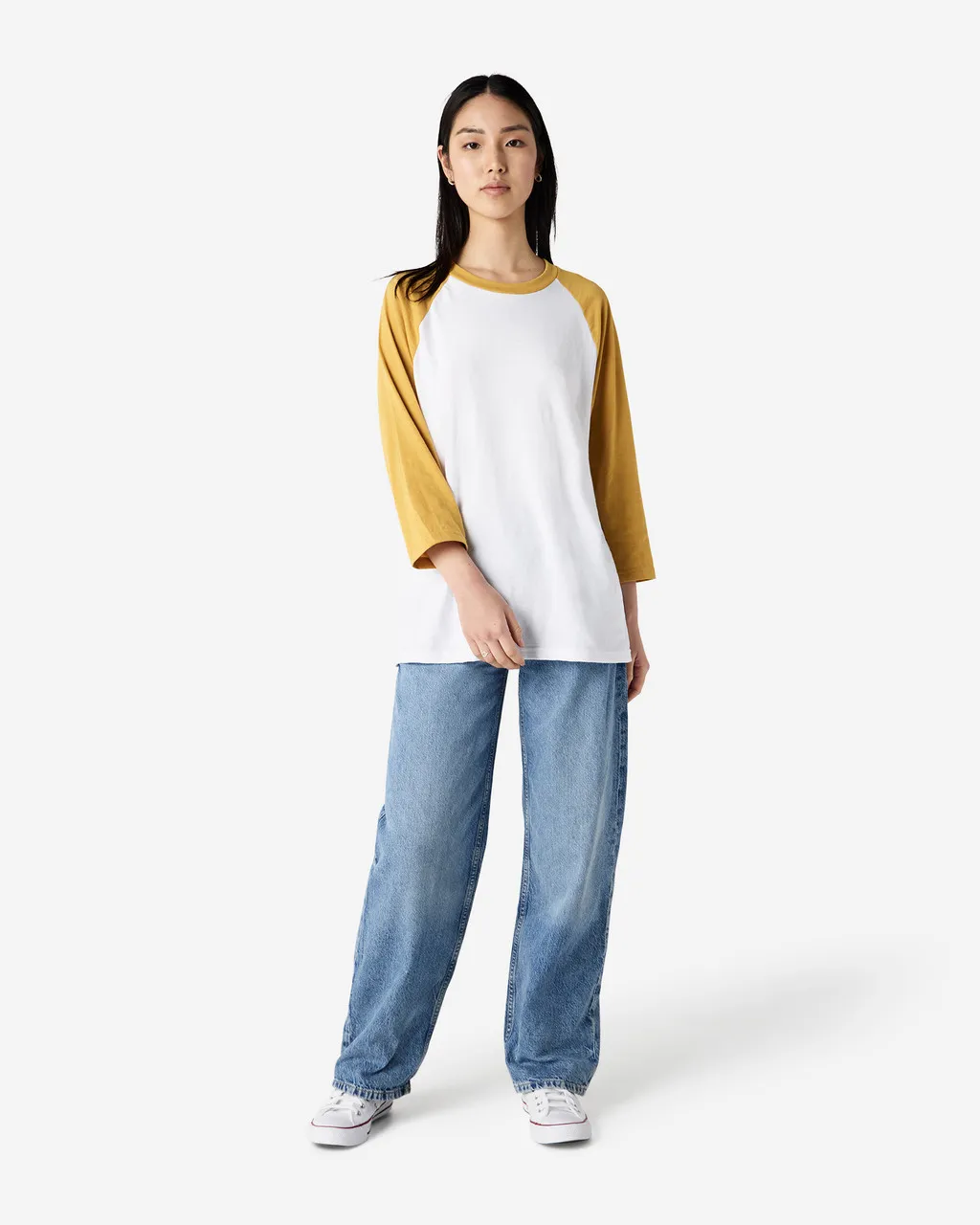 American Apparel® Unisex Classic Raglan T-Shirt 2003CVC Heather Mustard-3