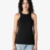 American Apparel® Women's Racerneck CVC Tank Top 101CVC BLACK