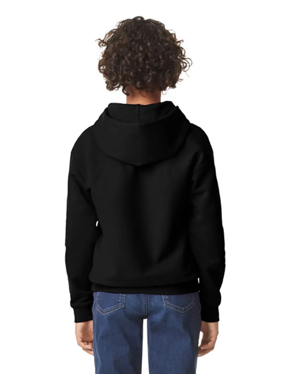 Gildan® Softstyle® Youth Midweight Classic-fit Pullover Hoodie SF500B Black-2
