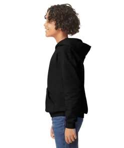Gildan® Softstyle® Youth Midweight Classic-fit Pullover Hoodie SF500B Black-3