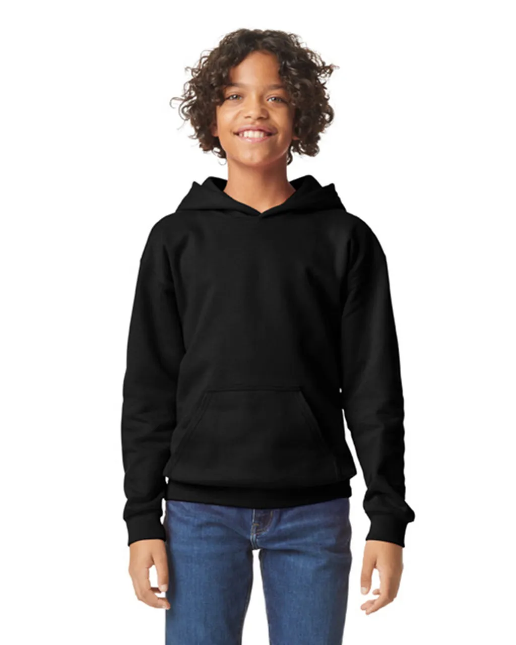 Gildan® Softstyle® Youth Midweight Classic-fit Pullover Hoodie SF500B Black