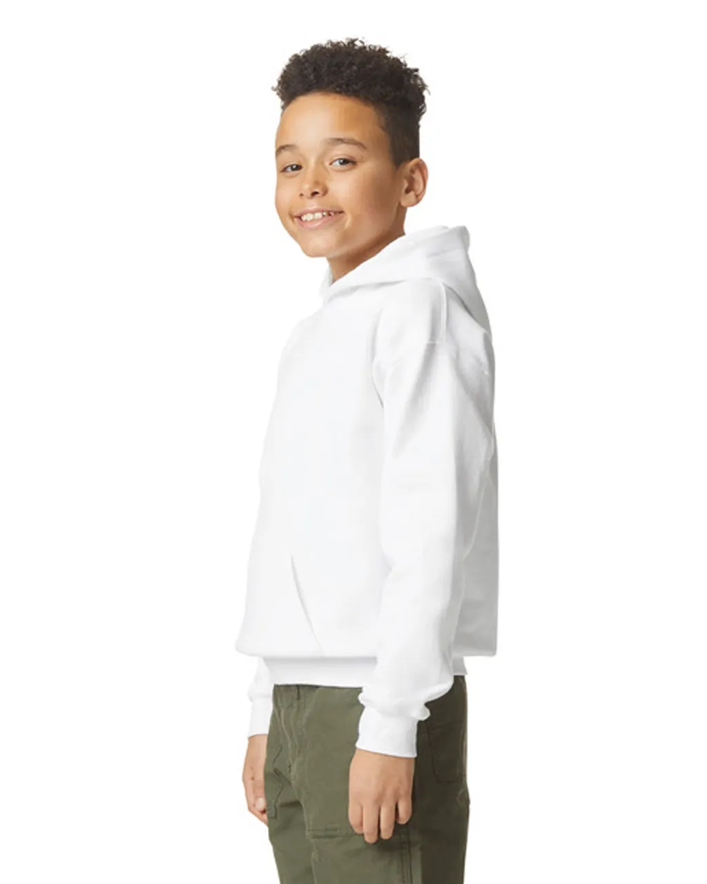Gildan® Softstyle® Youth Midweight Classic-fit Pullover Hoodie SF500B White-3