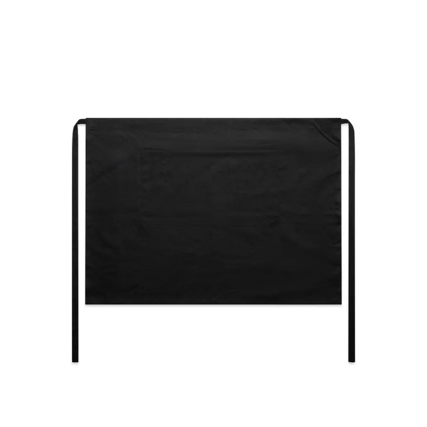Linen Half Apron 1087 Black Front