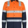 JB's Hi Vis (D+N) L S 150G Level 3 Work Shirt 6DNW3 Orange Navy