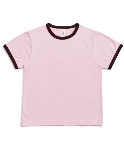 Kid's Ringer Tee T314KS Pink-Brown